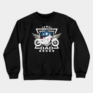 Biker Dad Wings Motorcycle Crewneck Sweatshirt